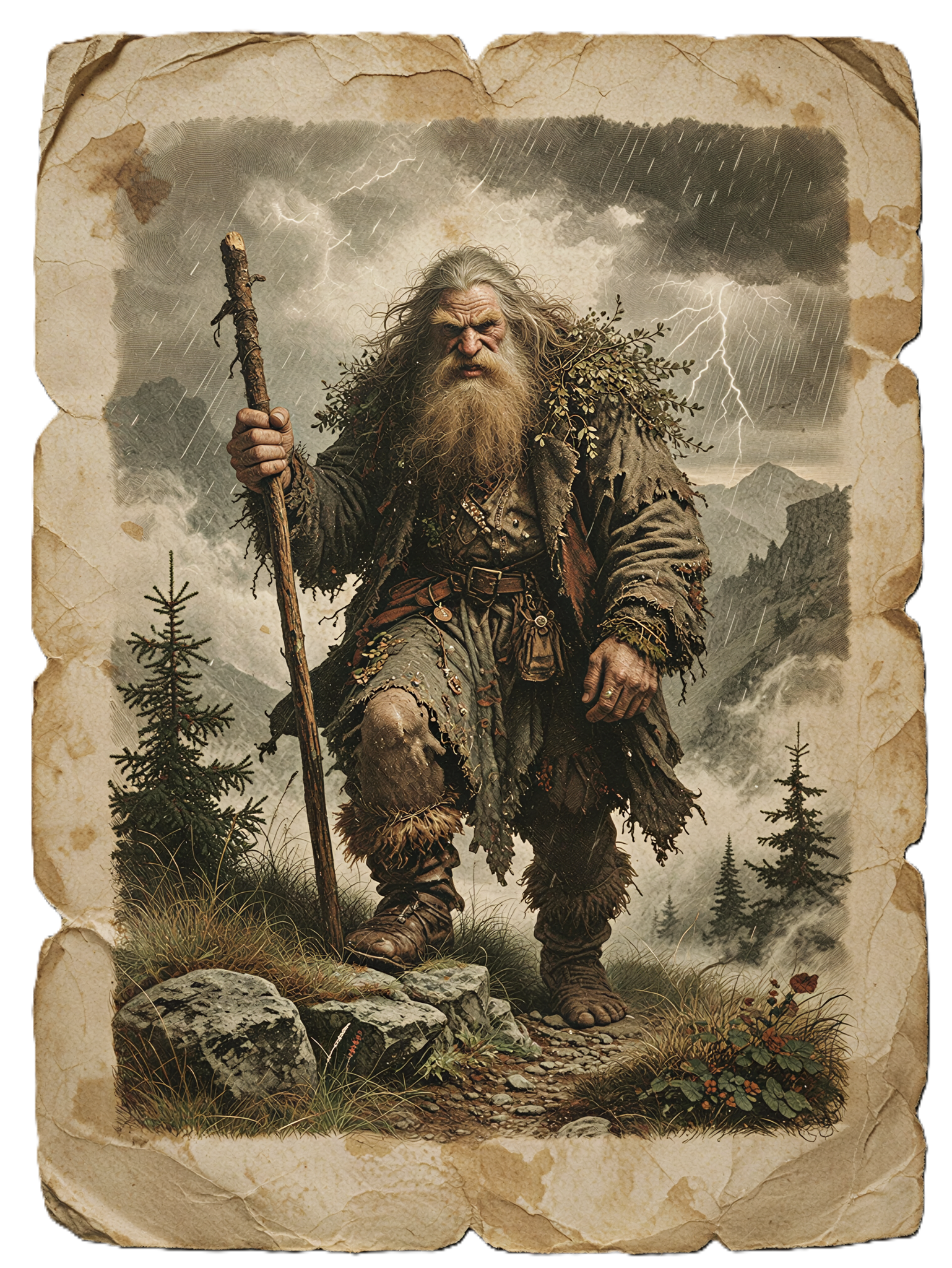 Rubezahl, the Slavic mountain spirit and master of the elements